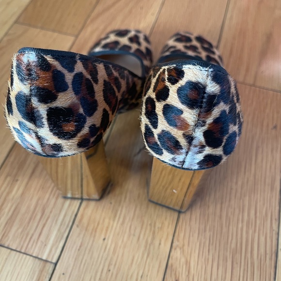 Tory Burch Regina Leopard Print Metallic  Heel Pump size 5 - Picture 2 of 3